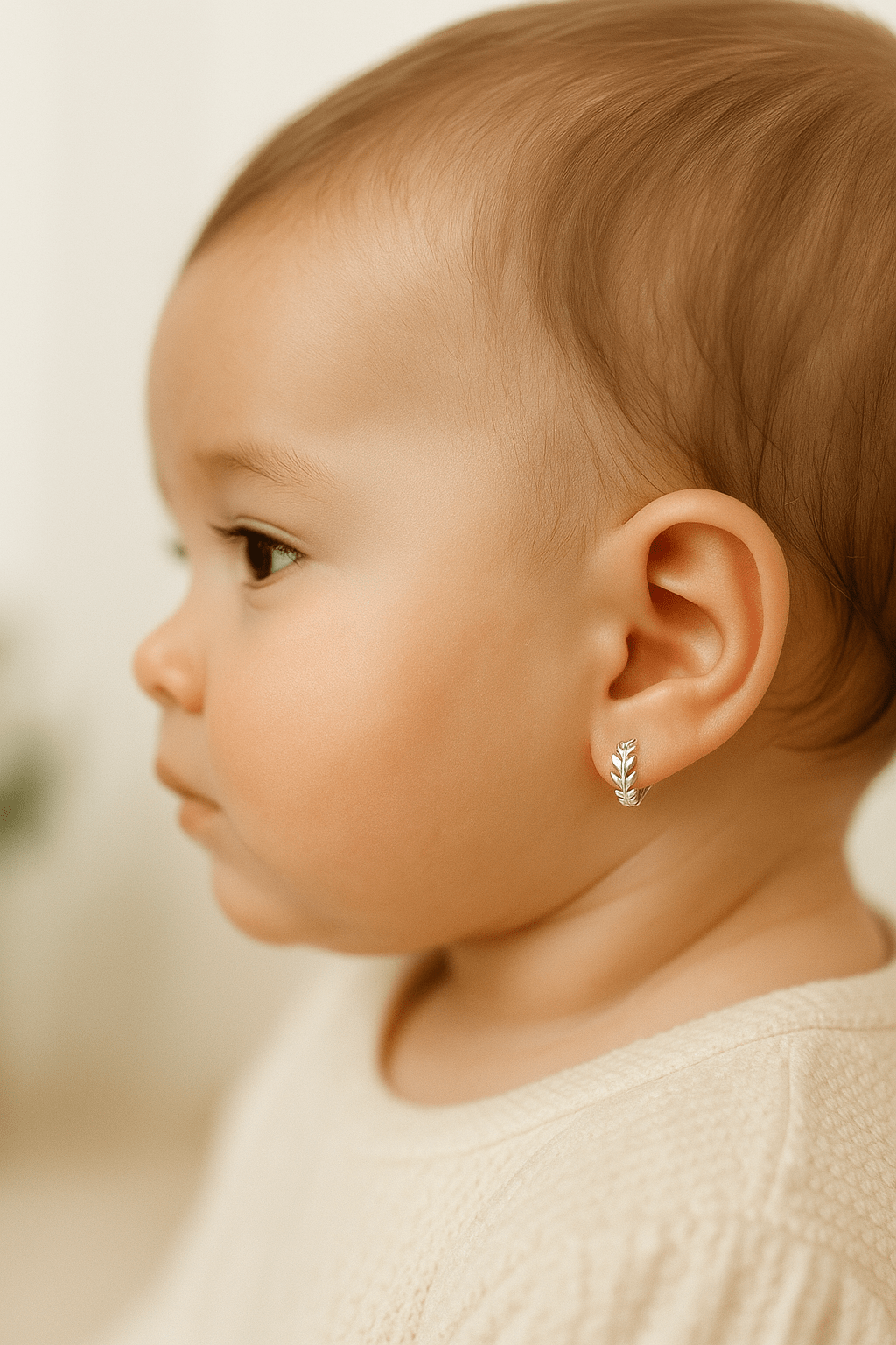 925 Sterling Silver Leaf Hoop Earrings - Hypoallergenic & Lightweight for Sensitive Skin