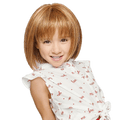 Child wearing a classic Pretty in Page Kidz bob wig with bangs