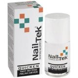 Bottle of Nail Tek Quicken Fast-Dry Top Coat for high-shine, durable nails