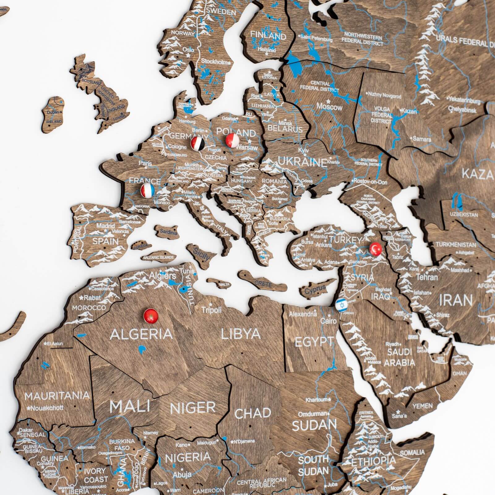Large Wooden World Map Wall Art – Minimalist Travel Inspired Decor