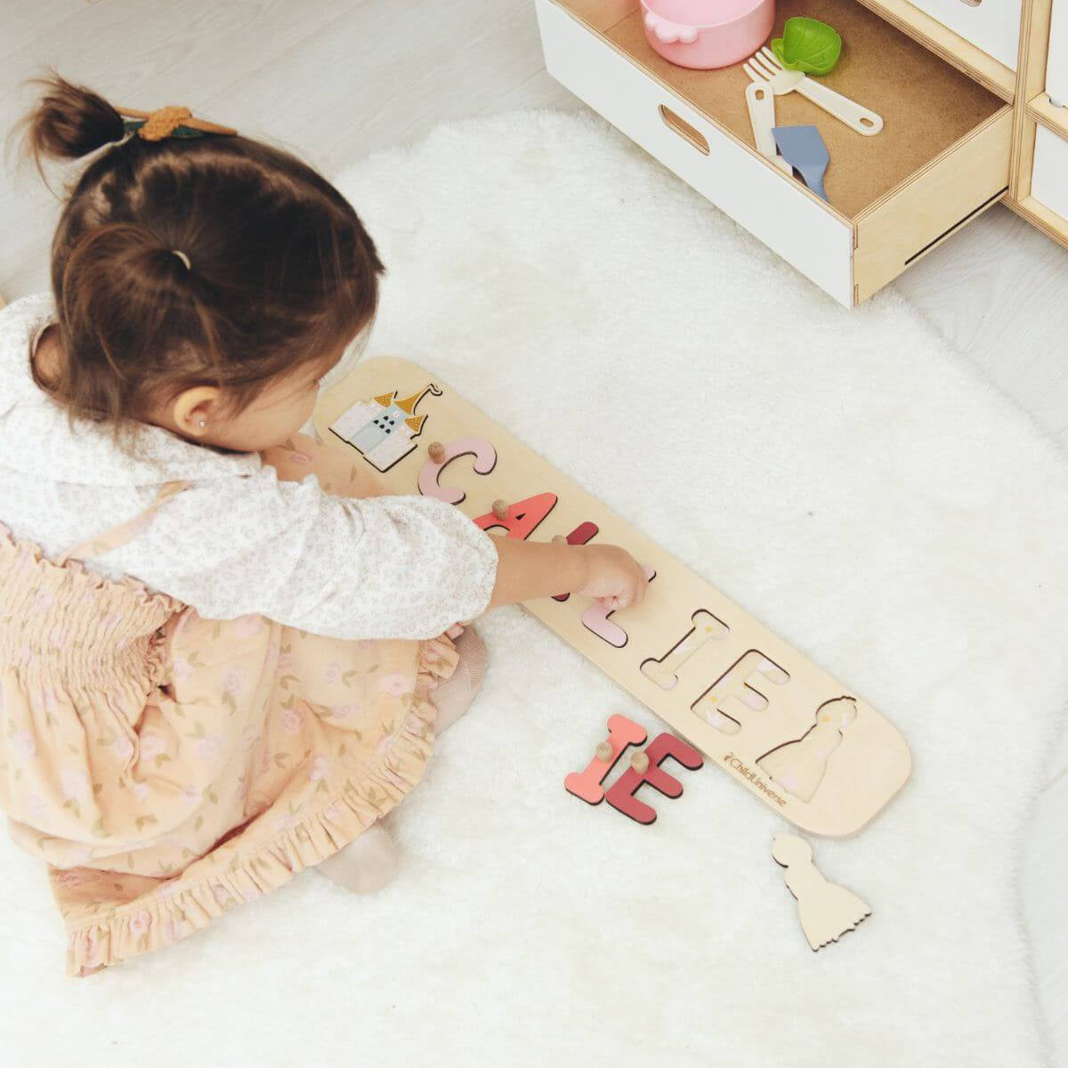 Personalized Princess Name Puzzle - Educational Wooden Name Toy