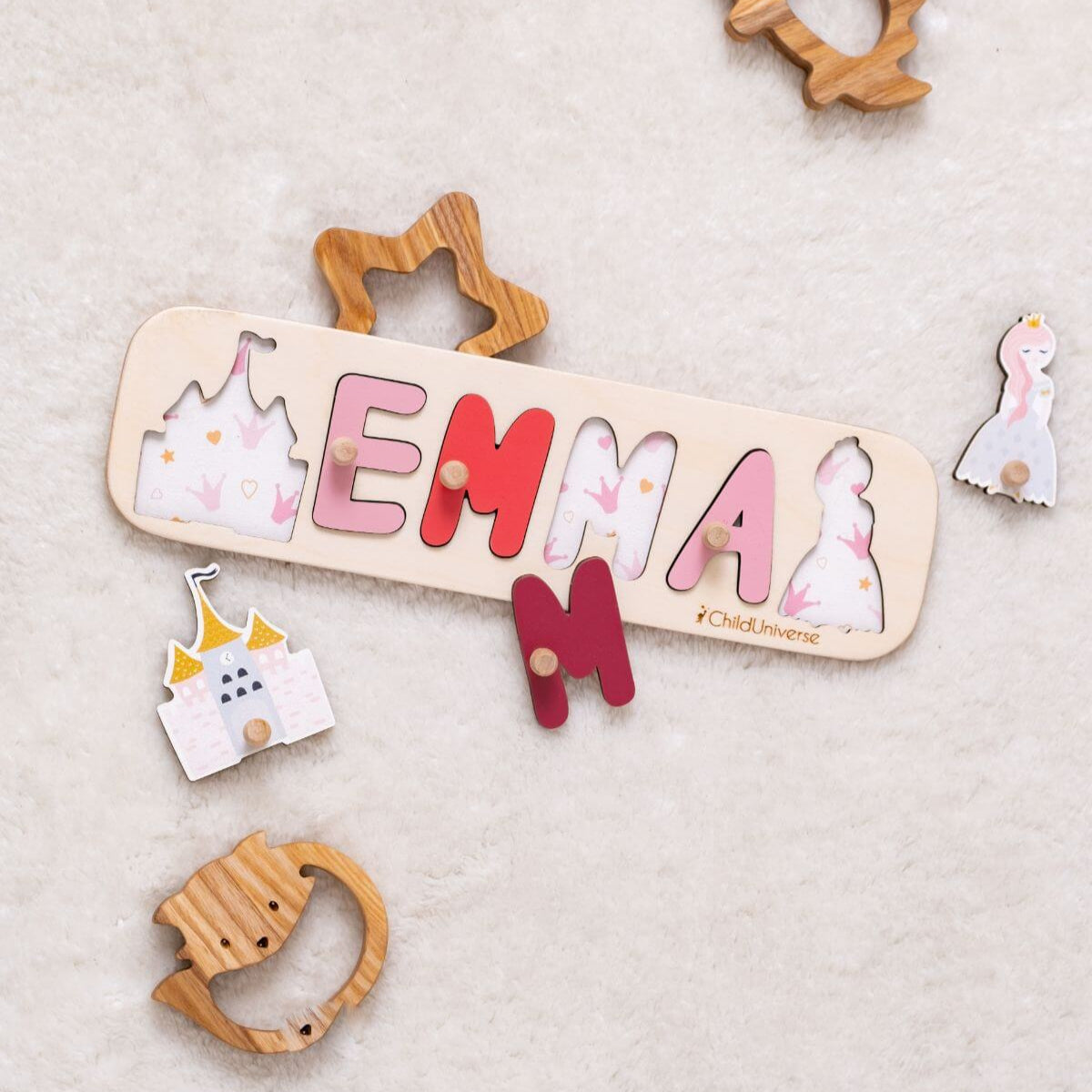 Personalized Princess Name Puzzle - Educational Wooden Name Toy