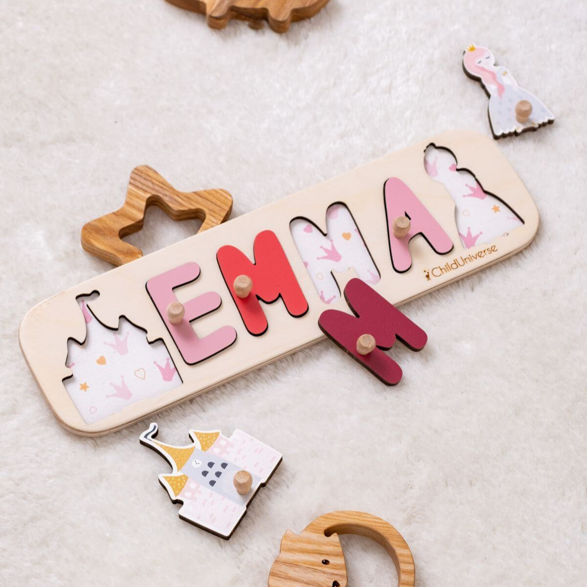 Personalized Princess Name Puzzle - Educational Wooden Name Toy