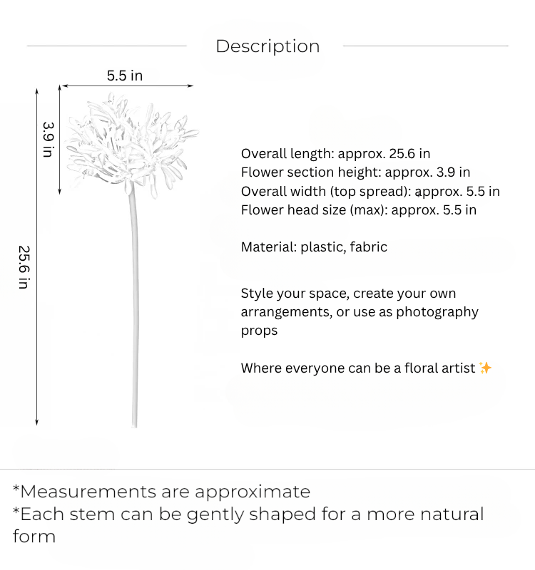 Elegant Agapanthus Stem – 25.6"