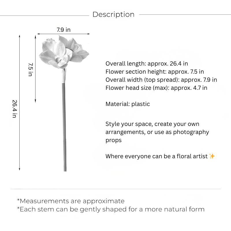 Elegant Amaryllis Stem – 26.5"