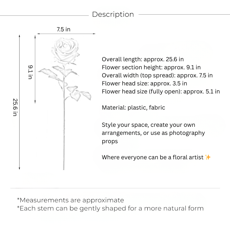 Blush Pink Rose Stem – 25.5"