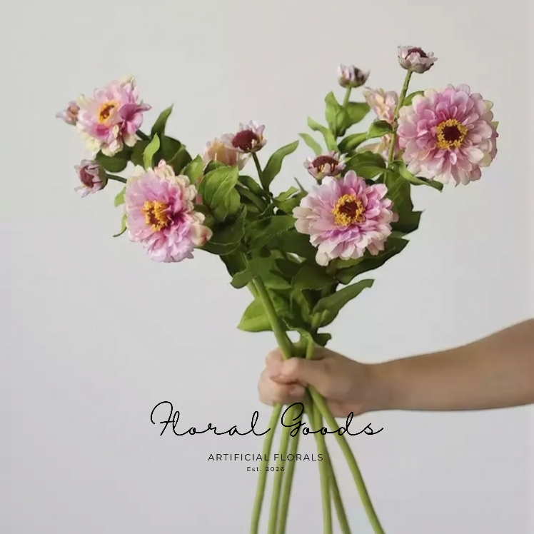 Blush Zinnia Spray – 29.1"