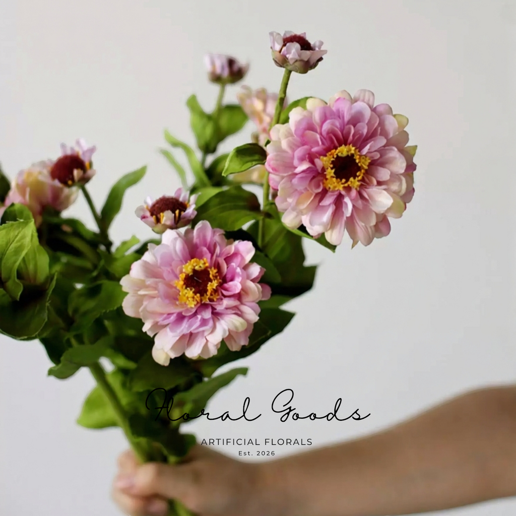Blush Zinnia Spray – 29.1"