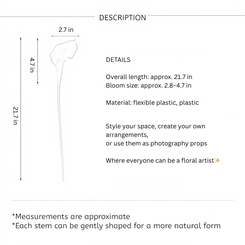 Classic Calla Lily Stem – 26"