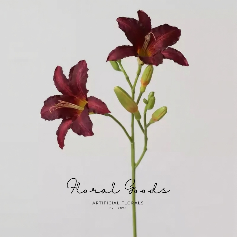 Painterly Daylily Stem – 33"