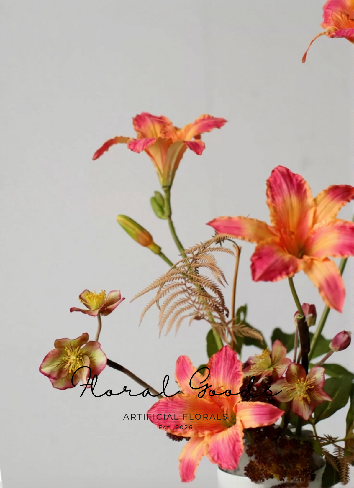 Painterly Daylily Stem – 33"