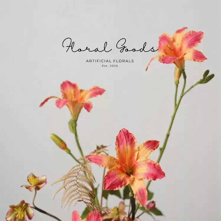 Painterly Daylily Stem – 33"
