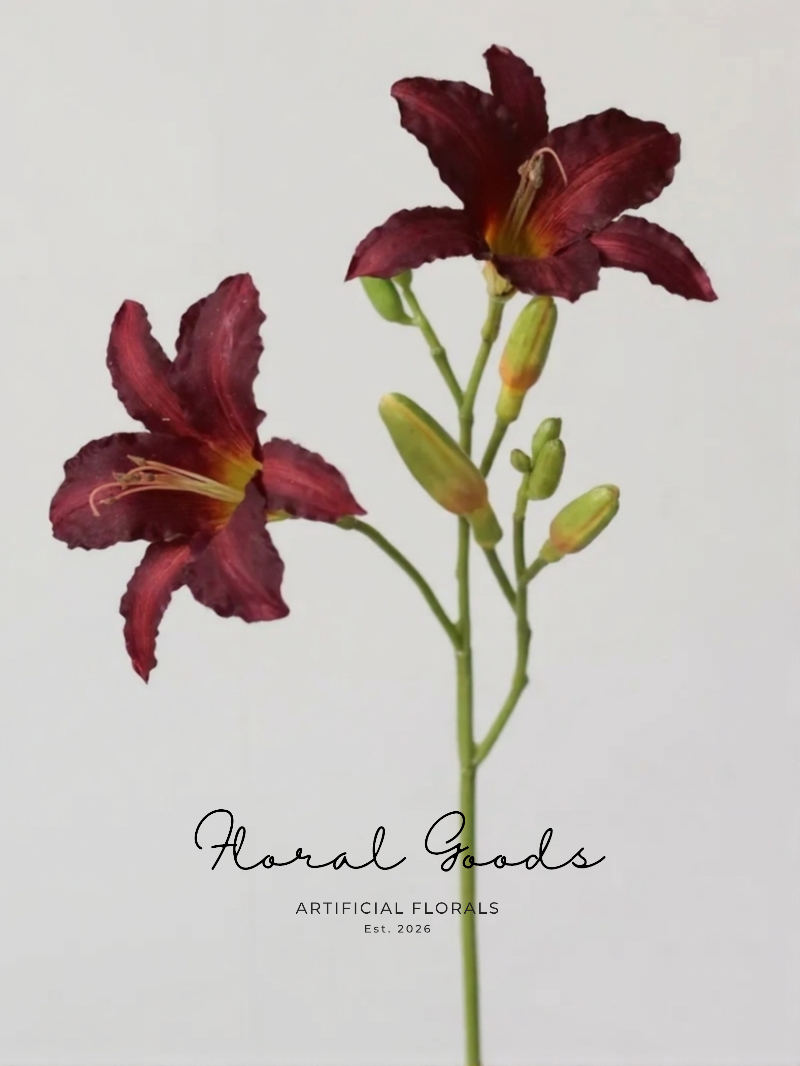 Painterly Daylily Stem – 33"