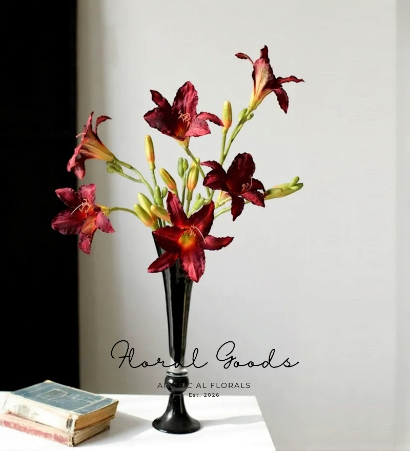 Painterly Daylily Stem – 33"