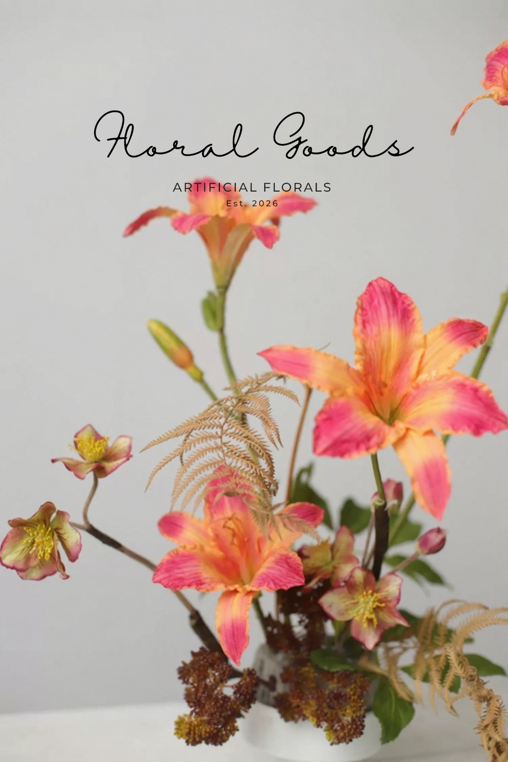 Painterly Daylily Stem – 33"