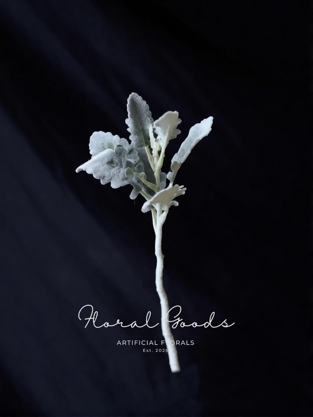 Frosted Silver Leaf Stem