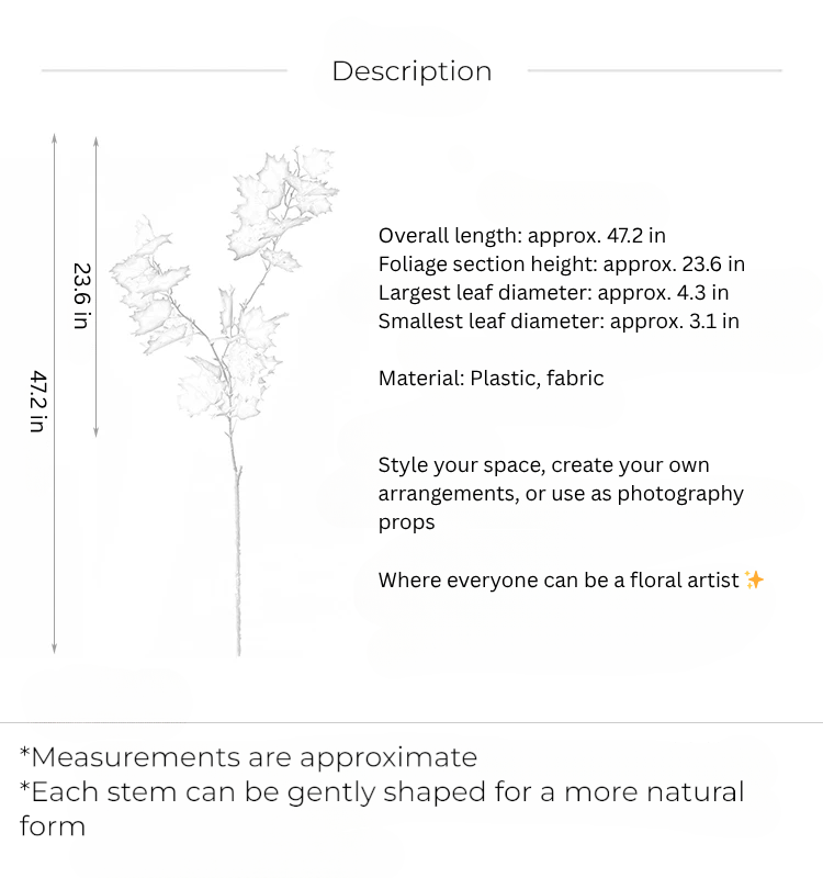Golden Autumn Maple Spray – 47.2"