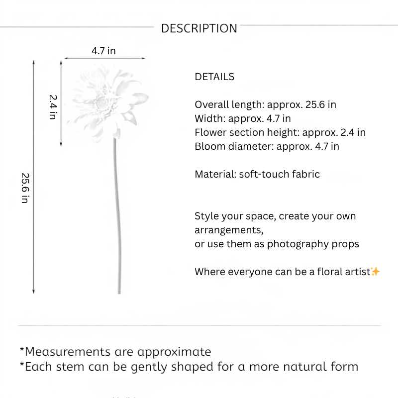 Soft Petal Gerbera Daisy Stem – 25.6"
