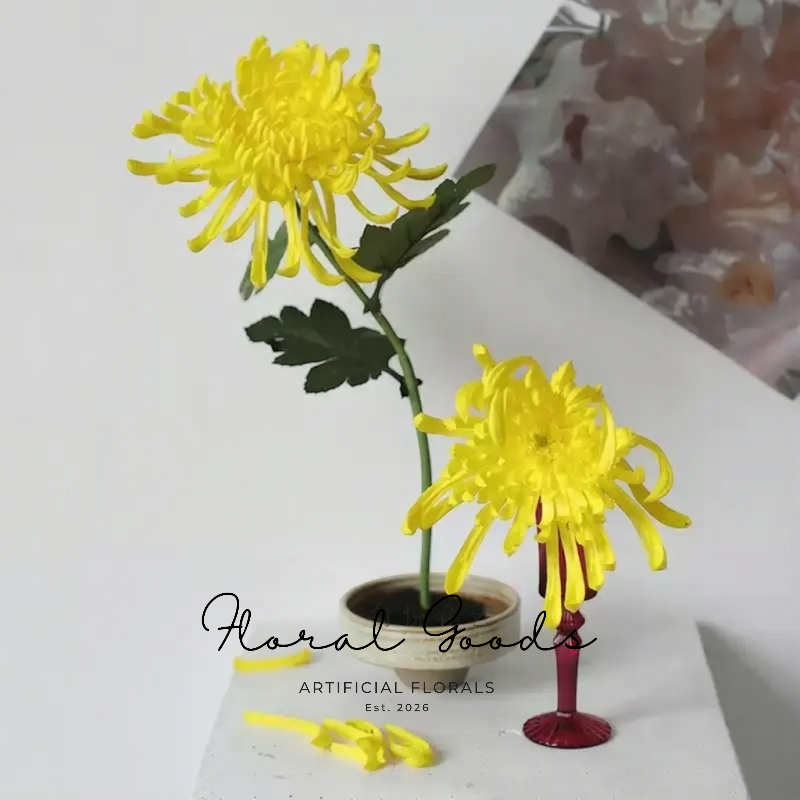 Golden Spider Mum Stem – 27.5"