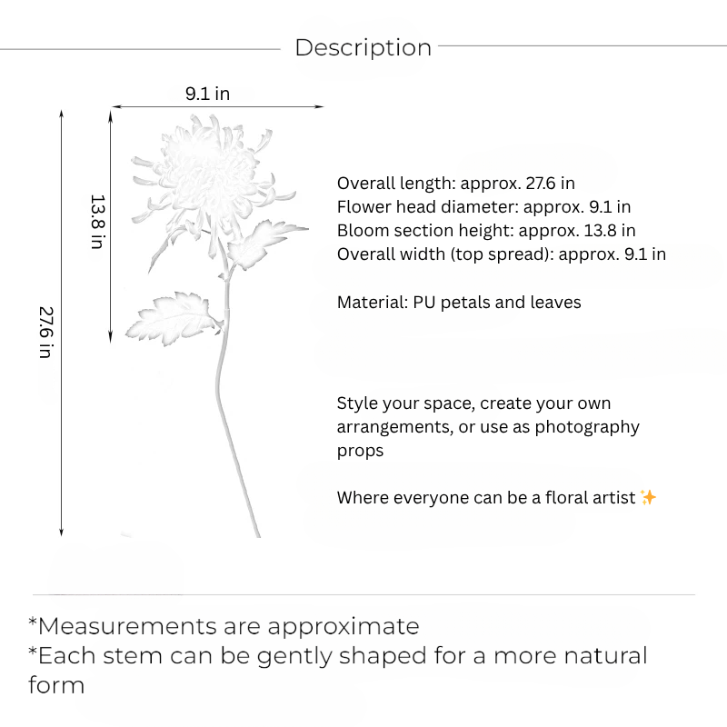 Golden Spider Mum Stem – 27.5"