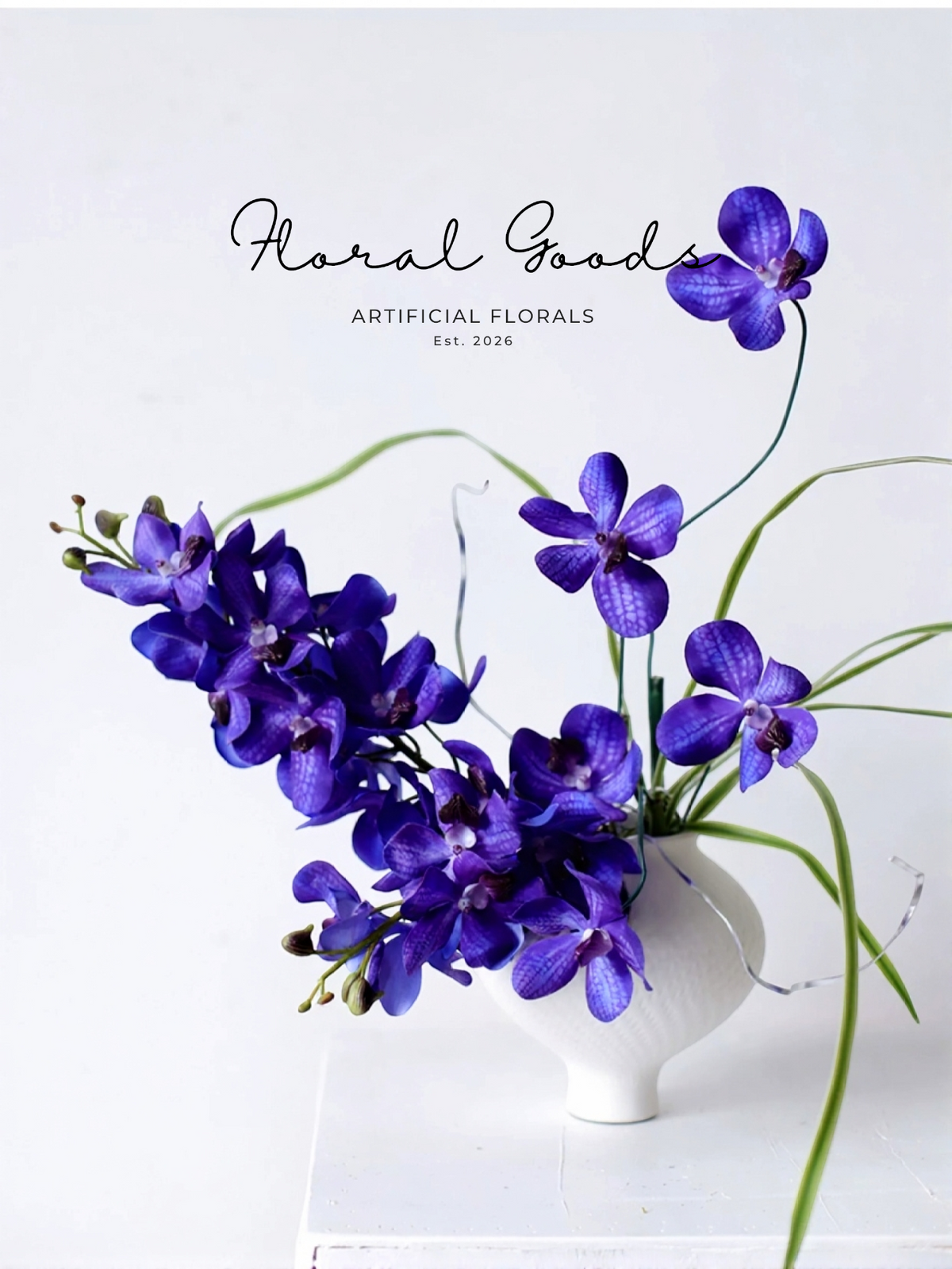 Sculptural Indigo Floral Arrangement Kit with Vase