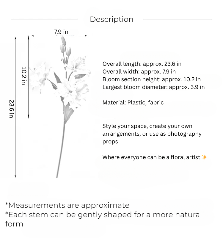 Layered Petal Lily Stem – 23.6"