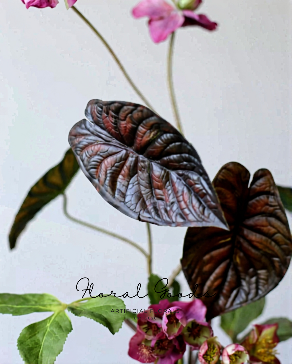Moody Alocasia Leaf Stem – 28.3"