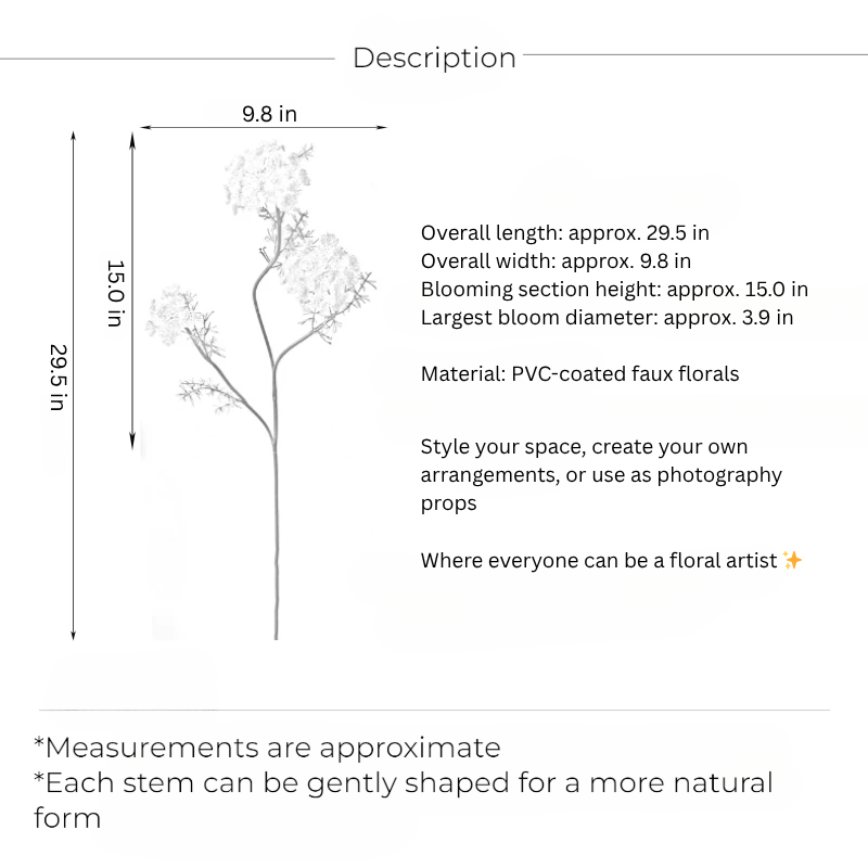 Meadow Lace Spray Stem – 29.5"