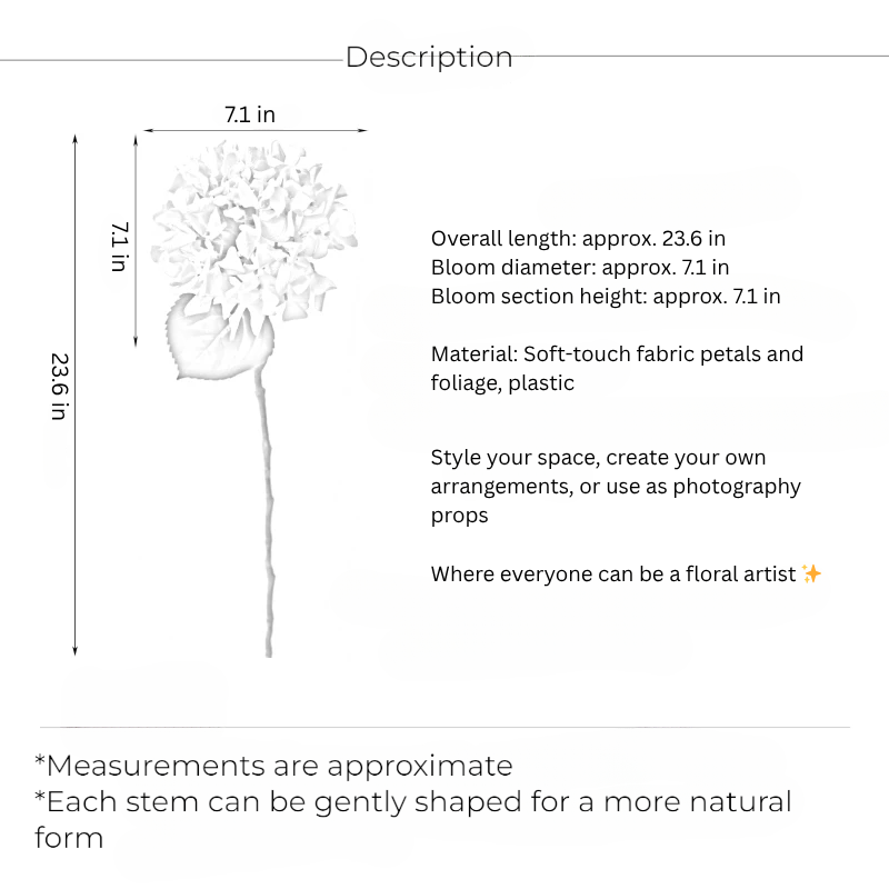 Moody Hydrangea Stem – 23.6"
