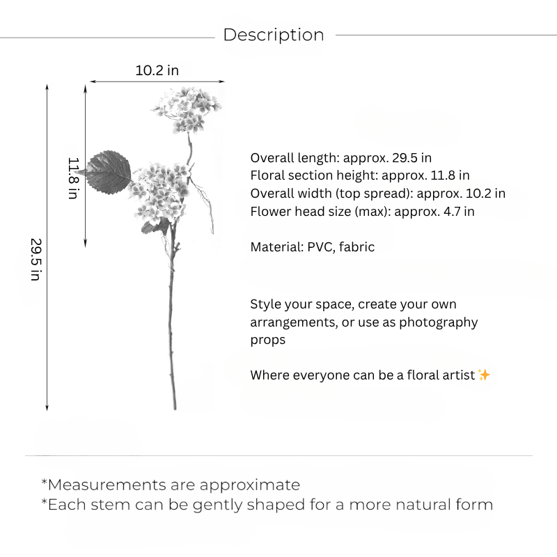 Meadow Hydrangea Stem – 29.5"