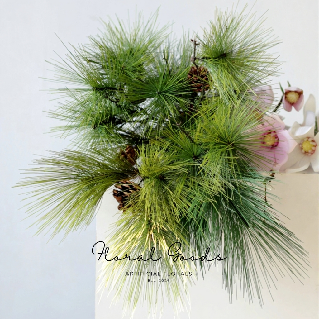 Long Needle Pine Branch with Pinecones – 37.8"