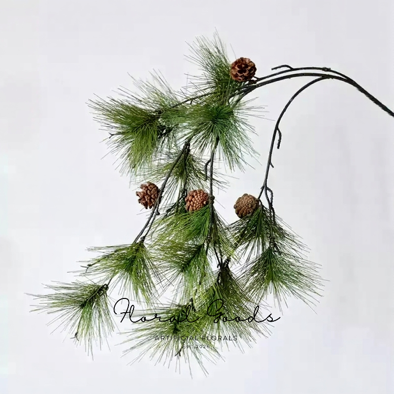 Long Needle Pine Branch with Pinecones – 37.8"