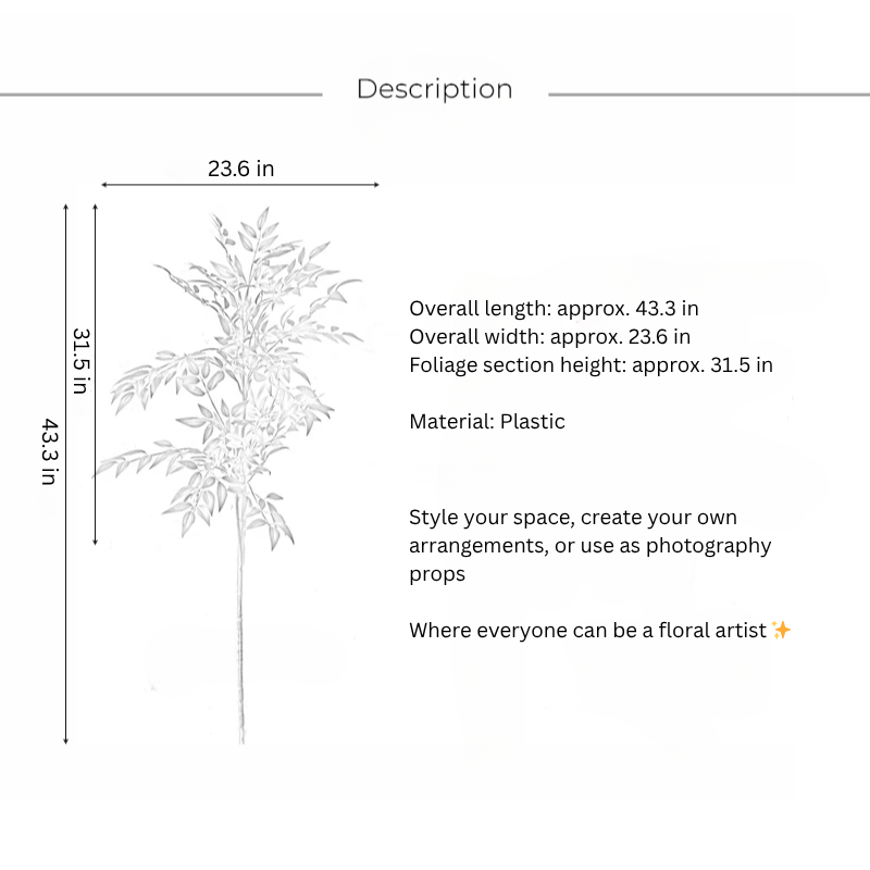 Oversized Willow Leaf Branch – 43.3"