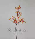 Burnt Orange Berry Leaf Branch – 34"