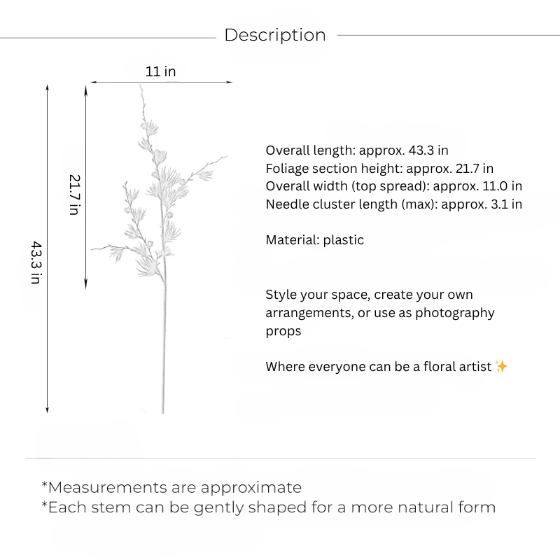 Wild Pine Branch with Cones – 43"