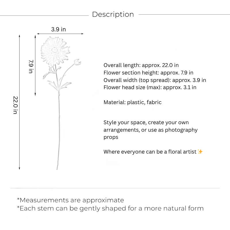 Playful Zinnia Stem – 22"