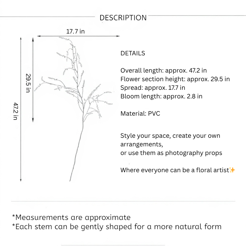 Polygonum Inspired Wildflower Spray – 47.2"
