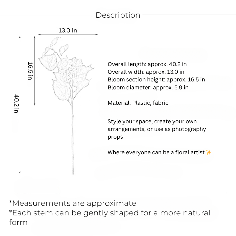 Ruby Hydrangea Stem – 40"