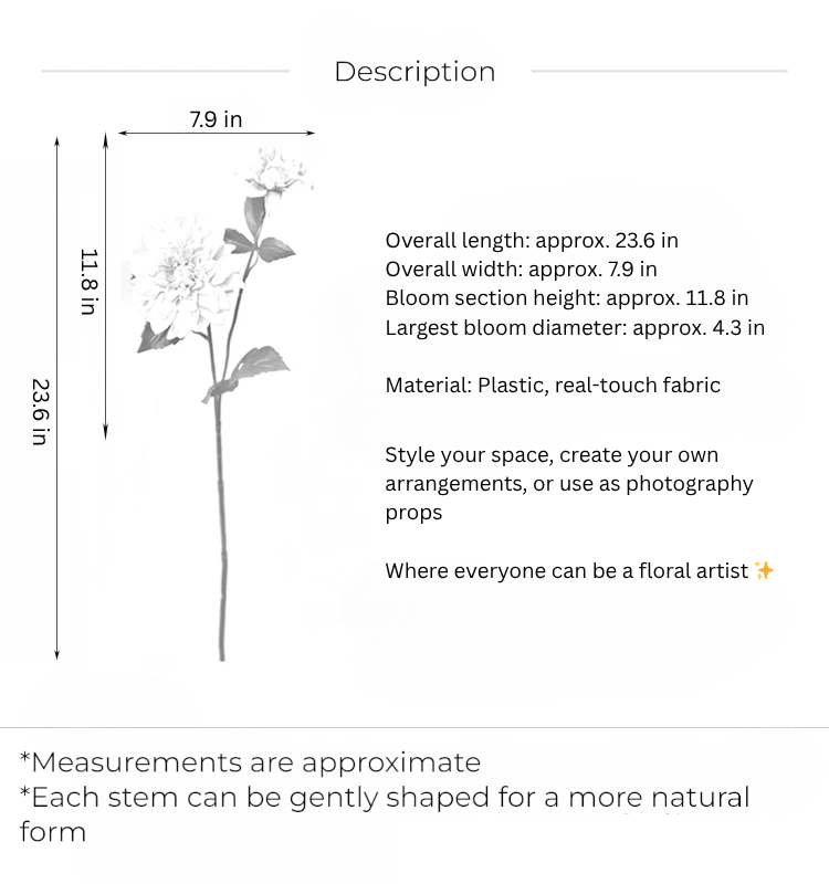 Soft Touch Dahlia Stem – 23.6"