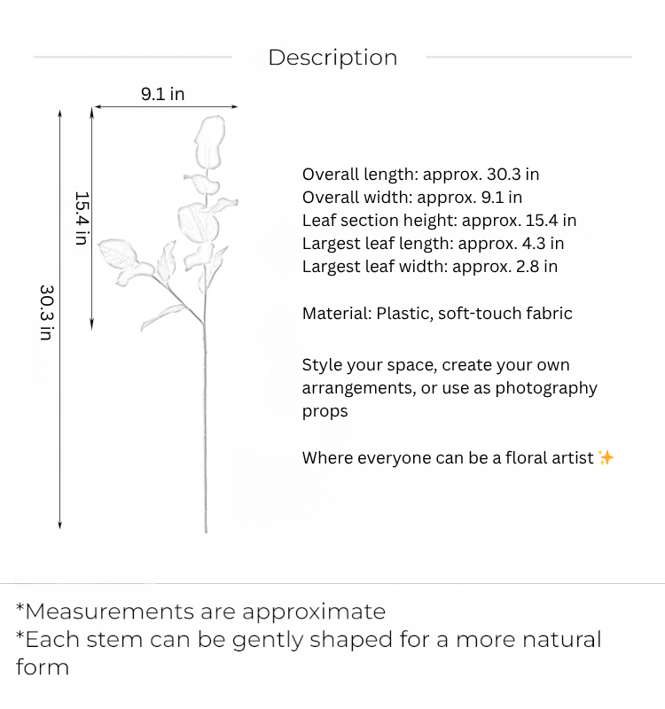 Tropical Sabah Leaf Branch – 30"
