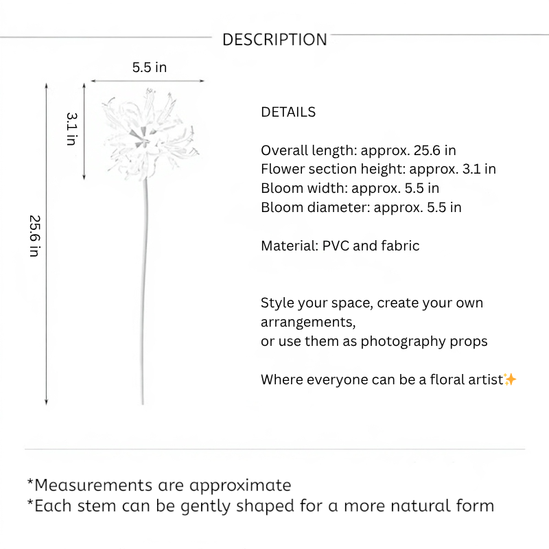 Sculptural Spider Lily Stem – 26"