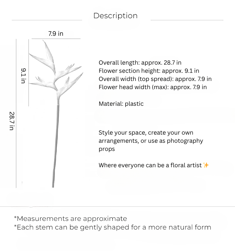 Tropical Heliconia Stem – 32"