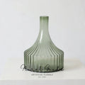 Green Ribbed Glass Vase