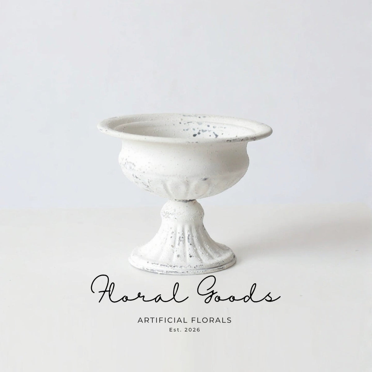 Vintage Pedestal Metal Vase