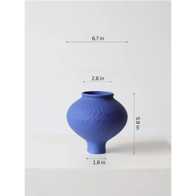 Sculpted Indigo Vase