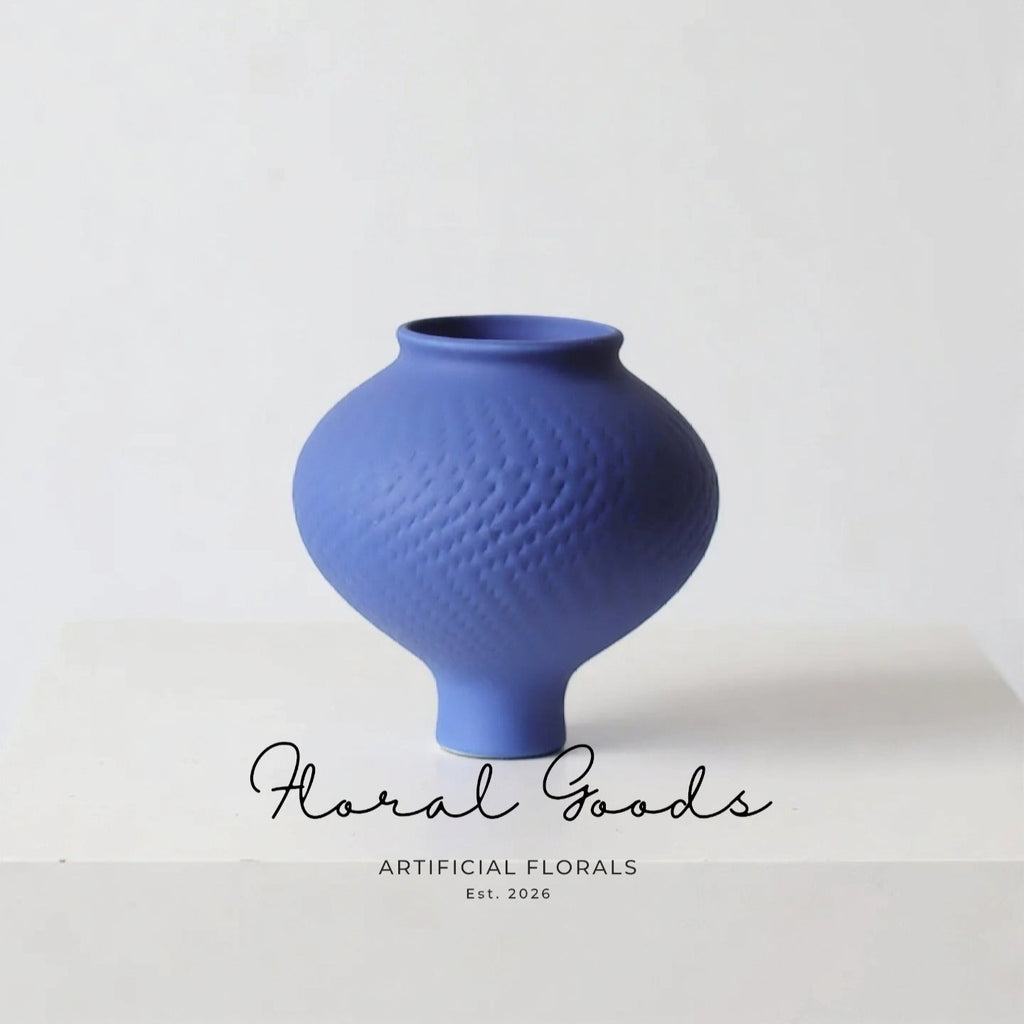 Sculpted Indigo Vase