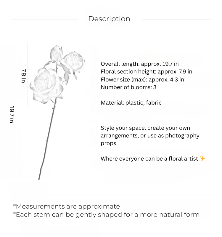 Vintage Garden Rose Spray – 20"