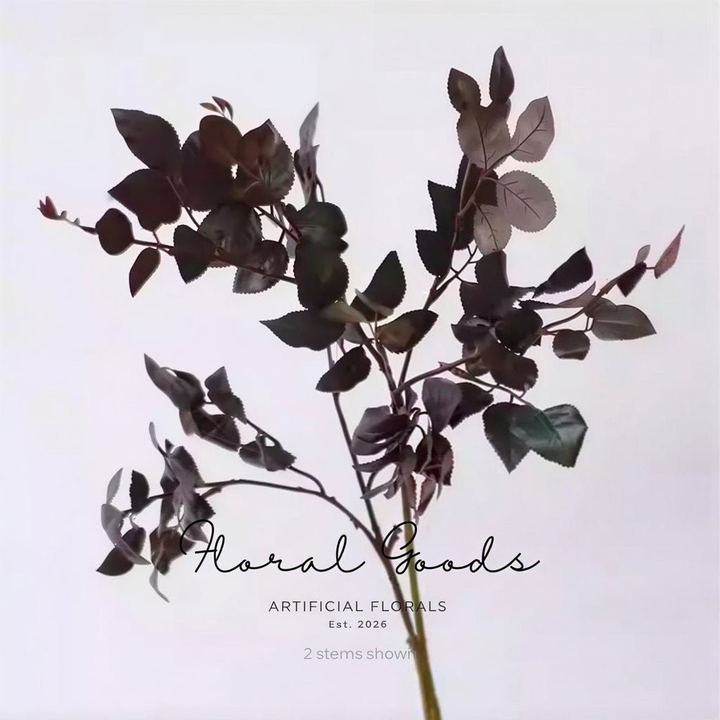 Wild Burgundy Rose Leaf Branch
