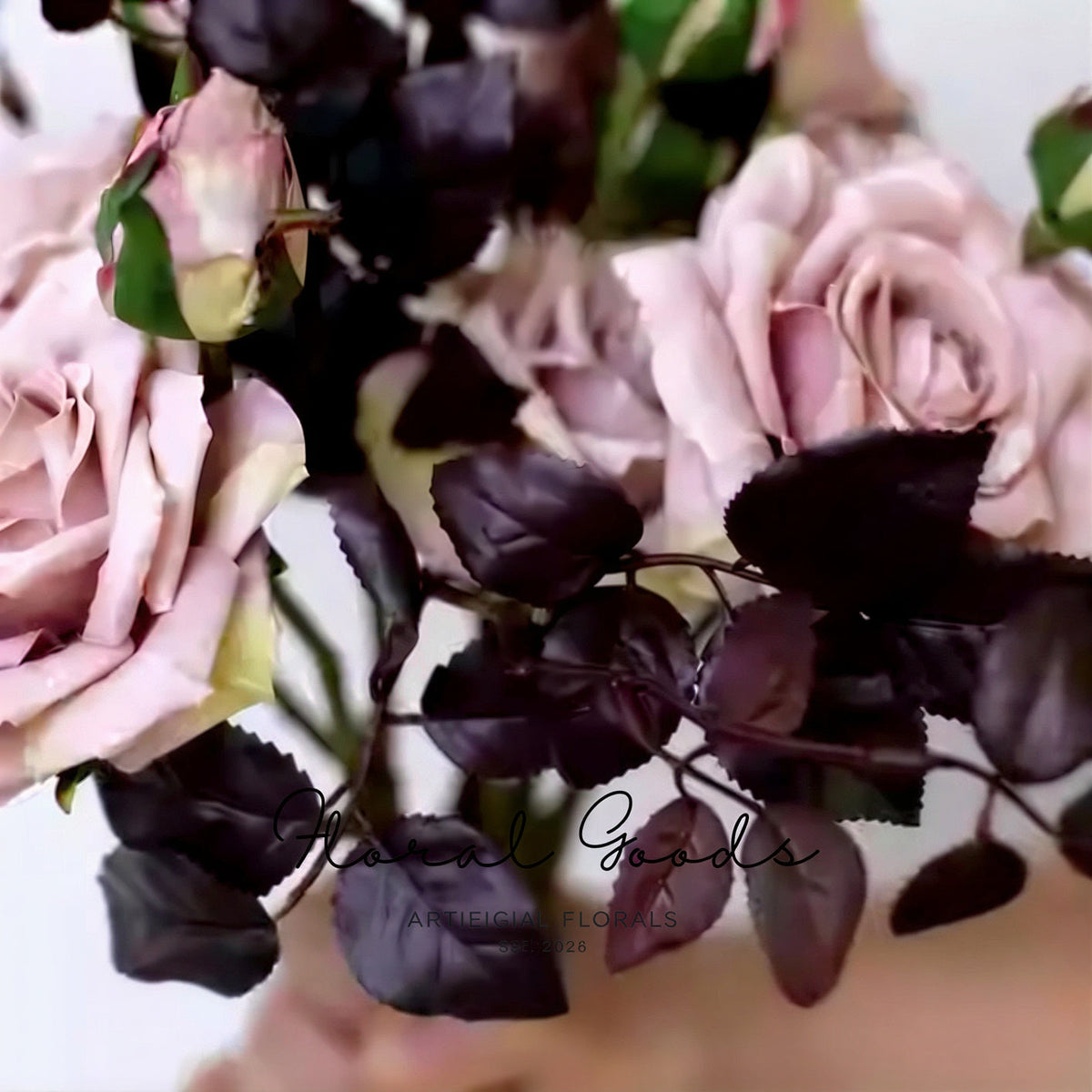 Wild Burgundy Rose Leaf Branch