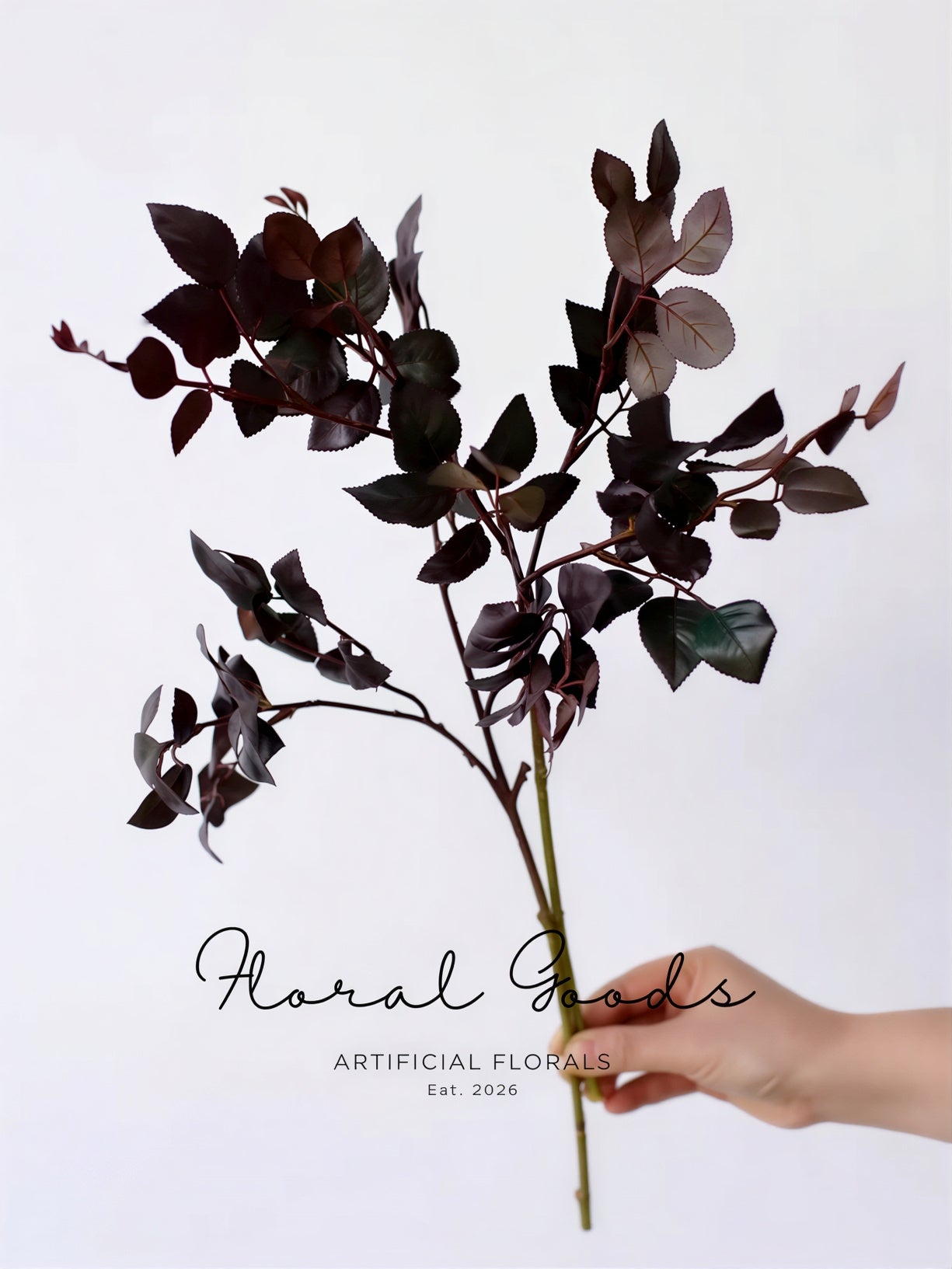Wild Burgundy Rose Leaf Branch
